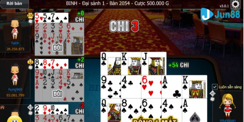 Cách tính điểm trong game mậu binh